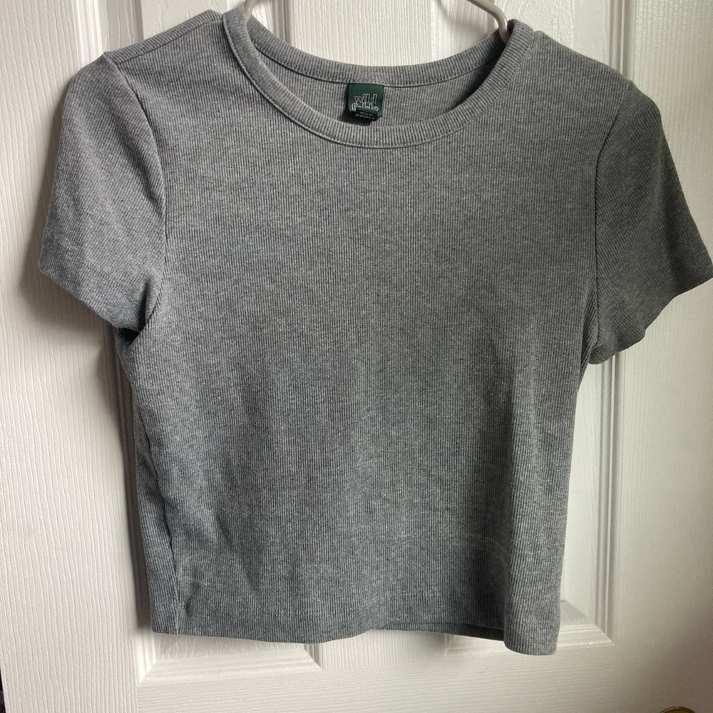 Wild Fable Gray T-Shirt Fitted Style